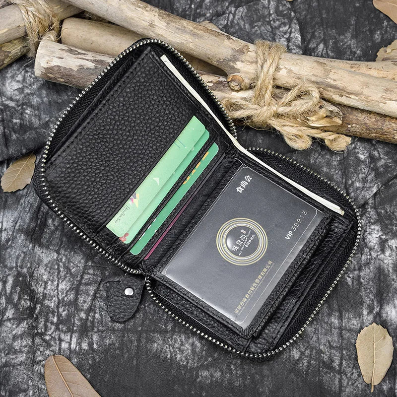 Trifold Snap Leather Wallet