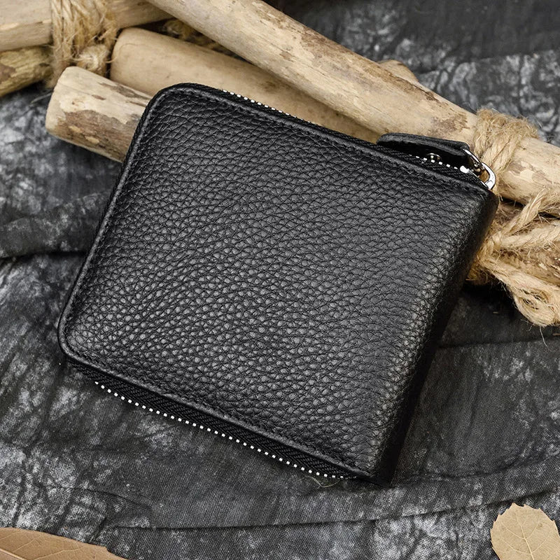 Trifold Snap Leather Wallet