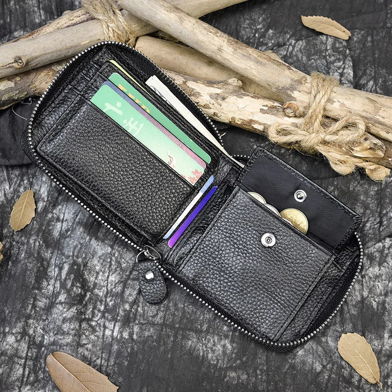 Trifold Snap Leather Wallet