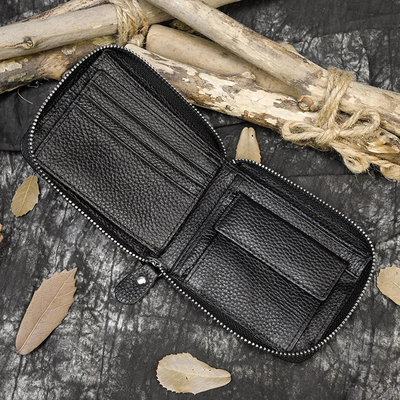 Trifold Snap Leather Wallet