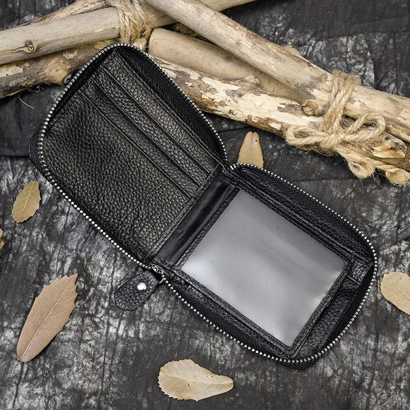 Trifold Snap Leather Wallet