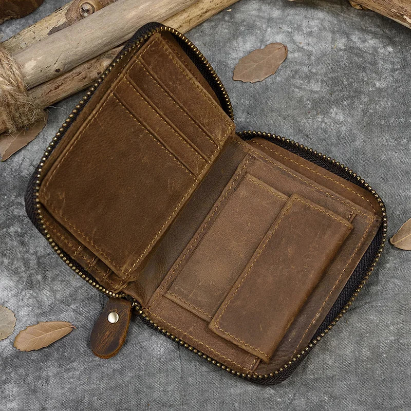 Trifold Snap Leather Wallet