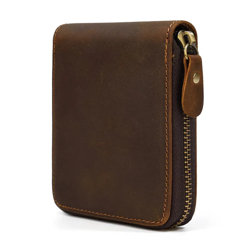 Trifold Snap Leather Wallet