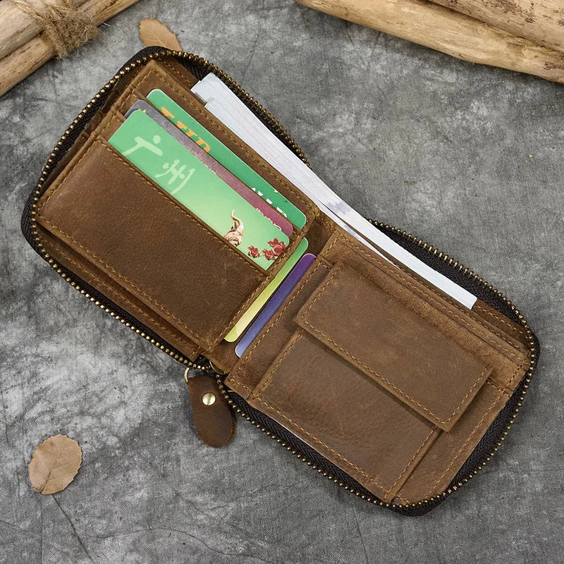 Trifold Snap Leather Wallet