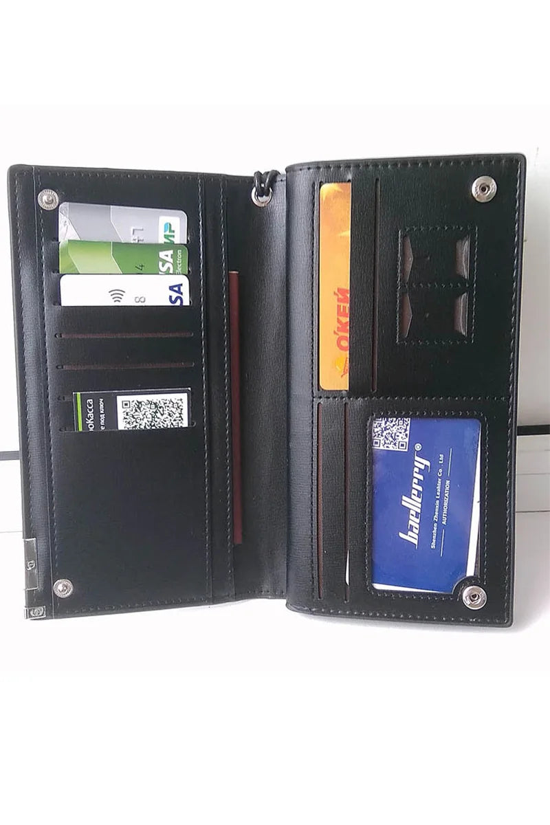 Baellerry Men Wallets Classic Long Style Card Holder Male Purse Quality Zipper Large Capacity Big Brand Luxury Wallet For Men