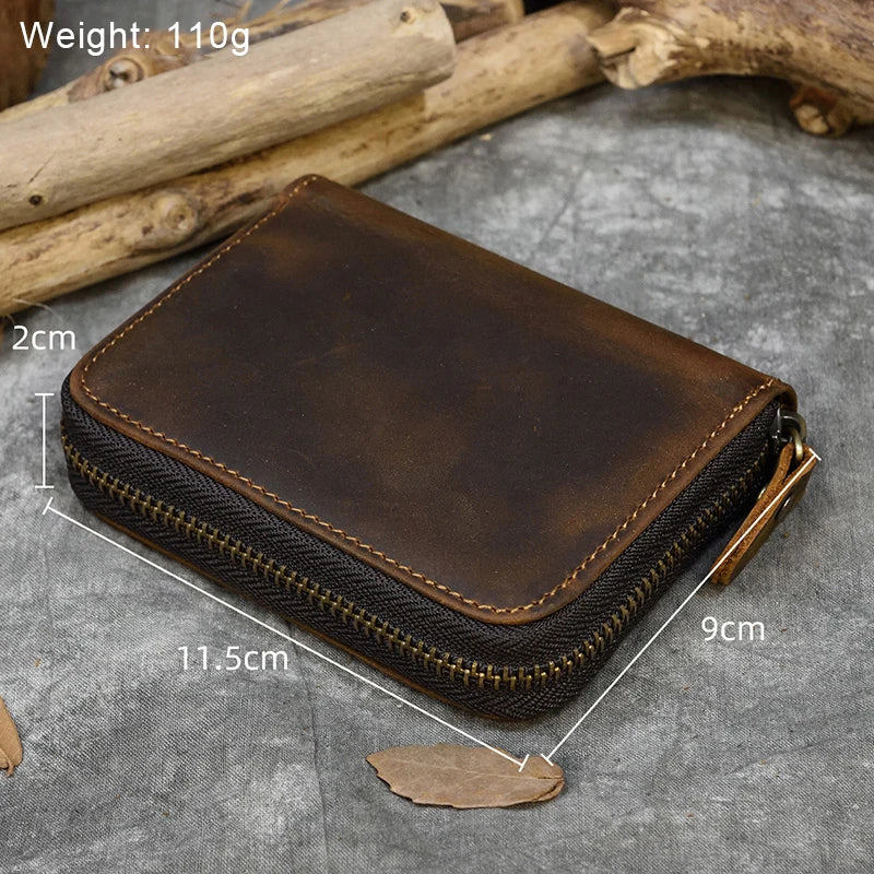Trifold Snap Leather Wallet