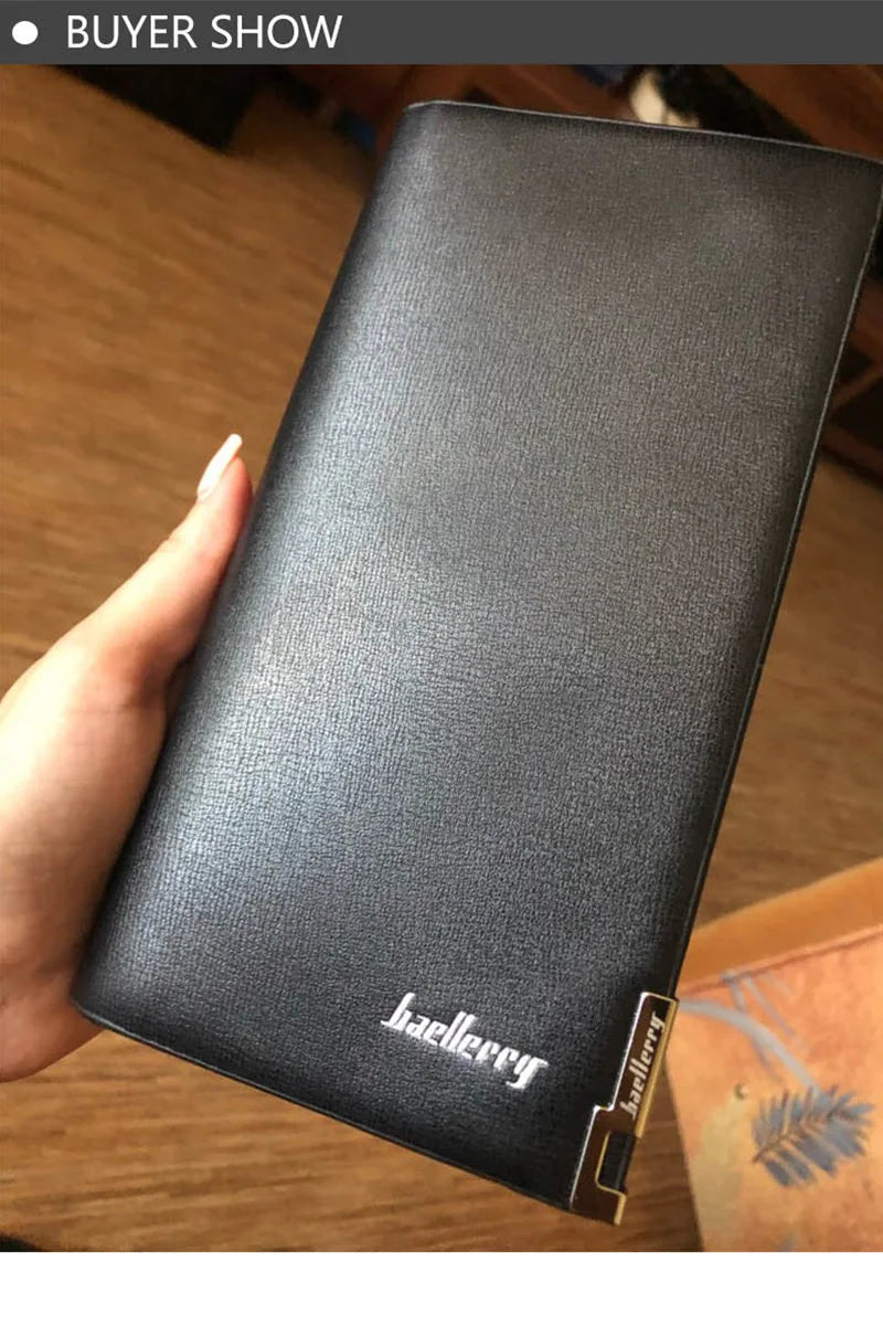 Baellerry Men Wallets Classic Long Style Card Holder Male Purse Quality Zipper Large Capacity Big Brand Luxury Wallet For Men