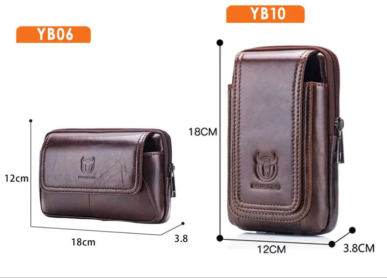 BULLCAPTAIN  MEN'S Leather BELT WAIST Bag Military Fanny PACK Molle Small Money Phone WAIST PACK Bum Pouch PURSE