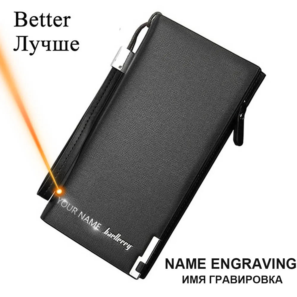 Baellerry Men Wallets Classic Long Style Card Holder Male Purse Quality Zipper Large Capacity Big Brand Luxury Wallet For Men