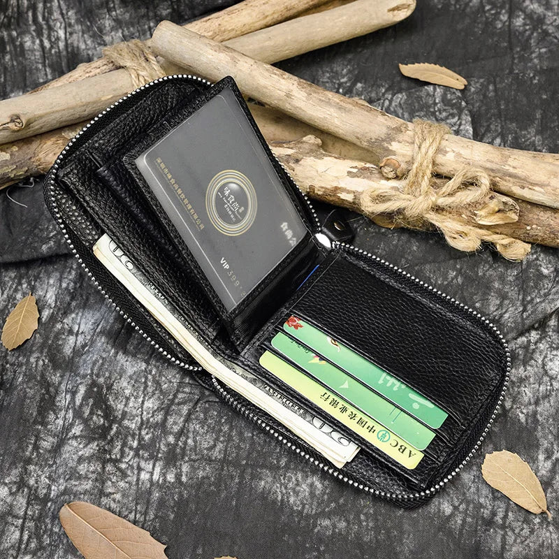 Trifold Snap Leather Wallet
