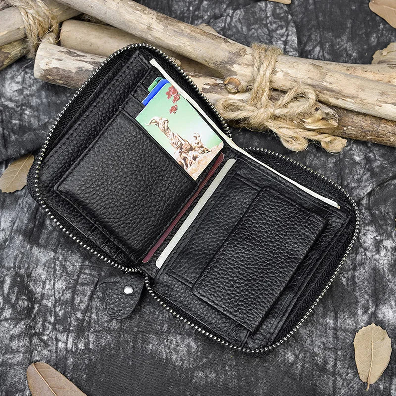 Trifold Snap Leather Wallet