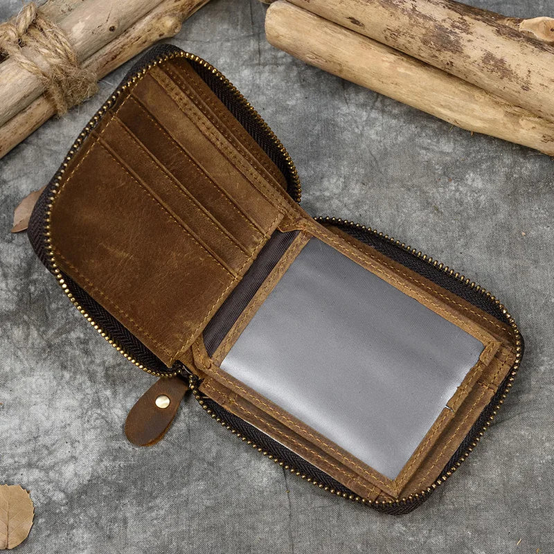 Trifold Snap Leather Wallet