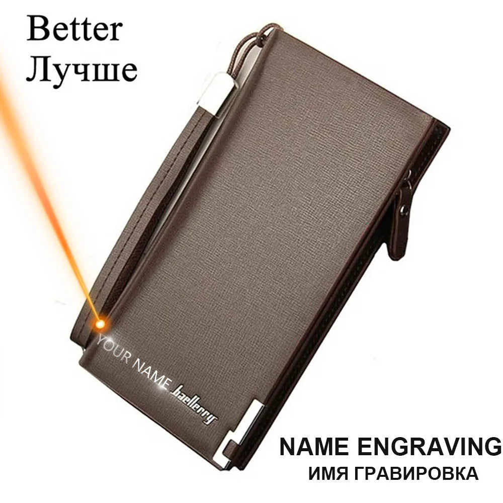 Baellerry Men Wallets Classic Long Style Card Holder Male Purse Quality Zipper Large Capacity Big Brand Luxury Wallet For Men