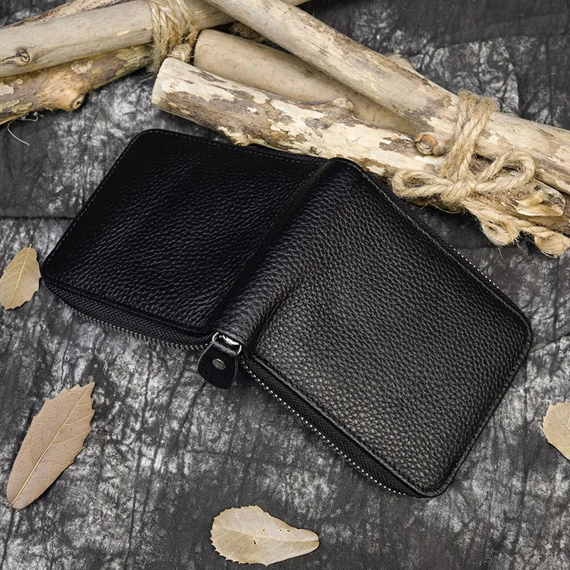 Trifold Snap Leather Wallet