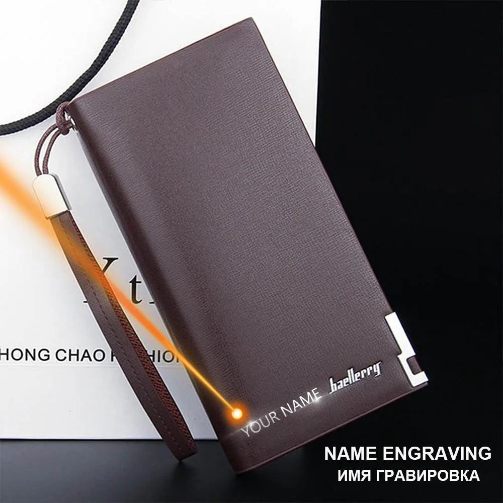 Baellerry Men Wallets Classic Long Style Card Holder Male Purse Quality Zipper Large Capacity Big Brand Luxury Wallet For Men