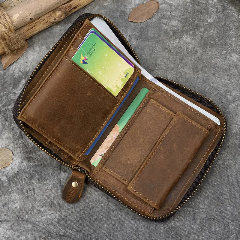 Trifold Snap Leather Wallet