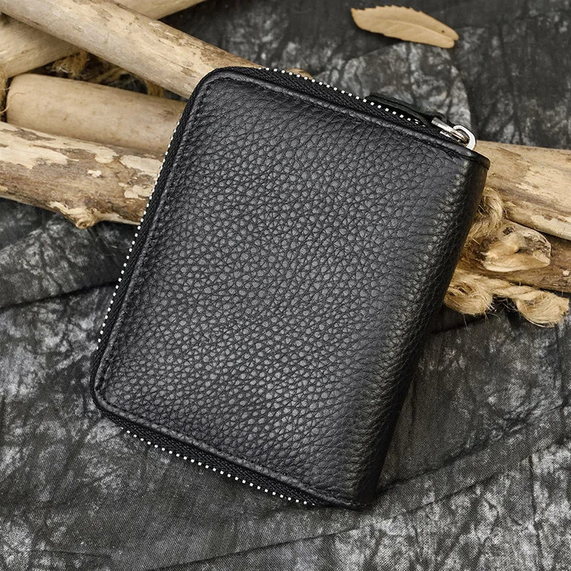 Trifold Snap Leather Wallet