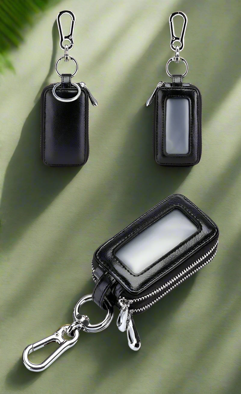 Dual-pocket Lethear Key Holder