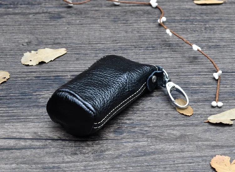 Zipper Leather Pouch Bag