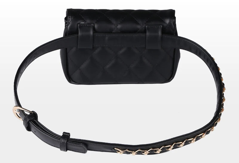Mihaivina Fashion Leather Waist Bag Women Fanny Chest Bag Pack Femal Plaid Belt Bags Hip Money Travel Phone Pouch Bags