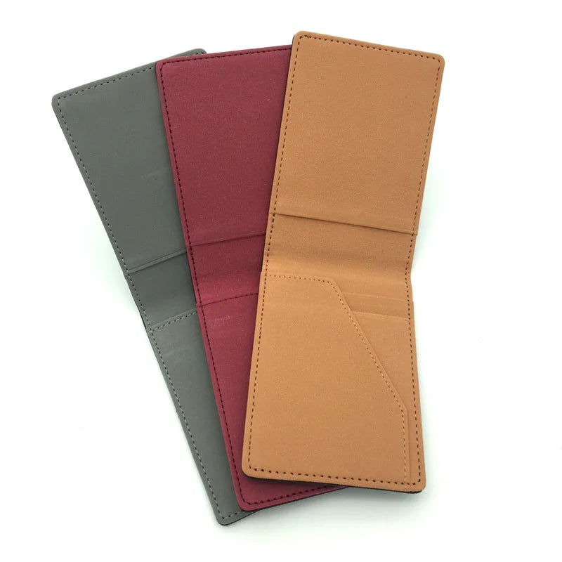 New Fashion Men's Leather Money Clips Wallet Multifunctional Thin Man Card Purses Women Metal Clamp For Money Cash Holder