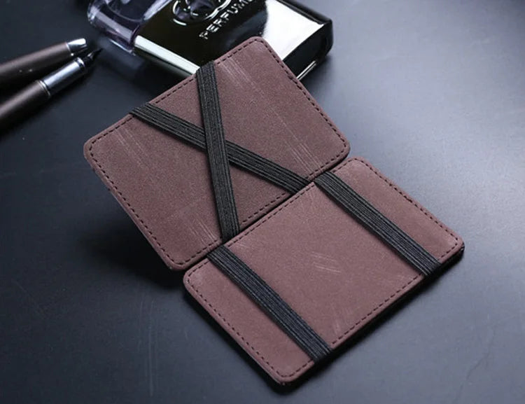New Arrival High Quality Leather Magic Wallets Fashion Small Men Money Clips Card Purse Thin Cash Holder 3 Colors