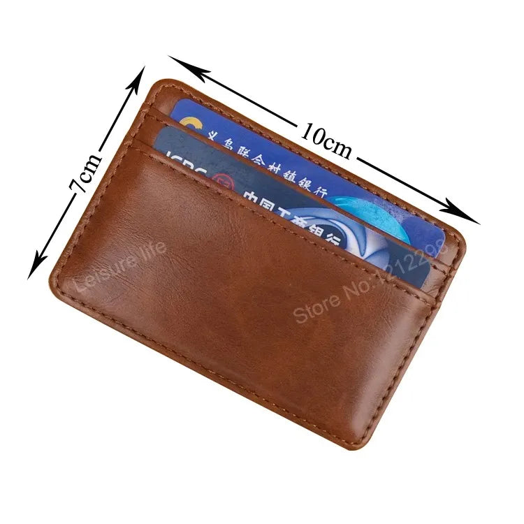 New Arrival High Quality Leather Magic Wallets Fashion Small Men Money Clips Card Purse Thin Cash Holder 3 Colors