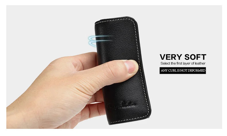 BISON DENIM Black Purse For Men Genuine Leather Men's Wallets Thin Male Wallet Card Holder Cowskin Soft Mini Purses N4429