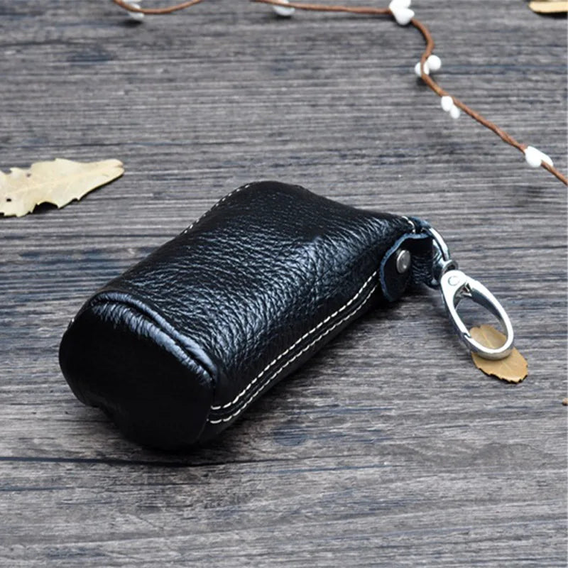 Zipper Leather Pouch Bag