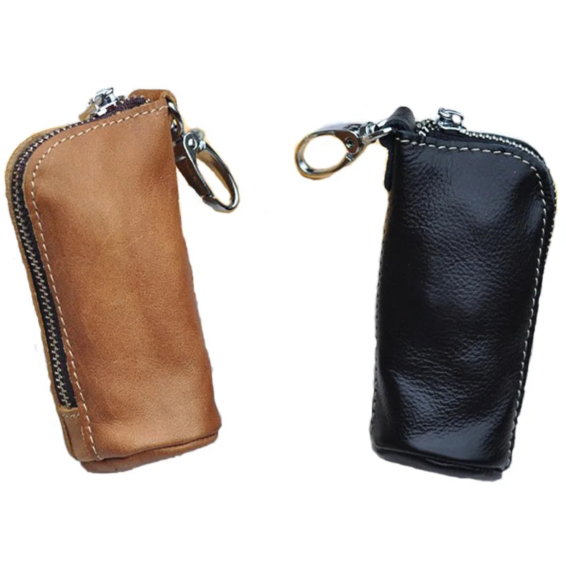 Zipper Leather Pouch Bag