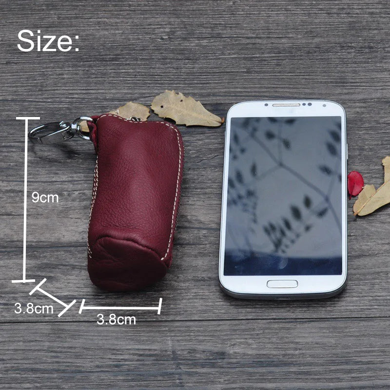 Zipper Leather Pouch Bag