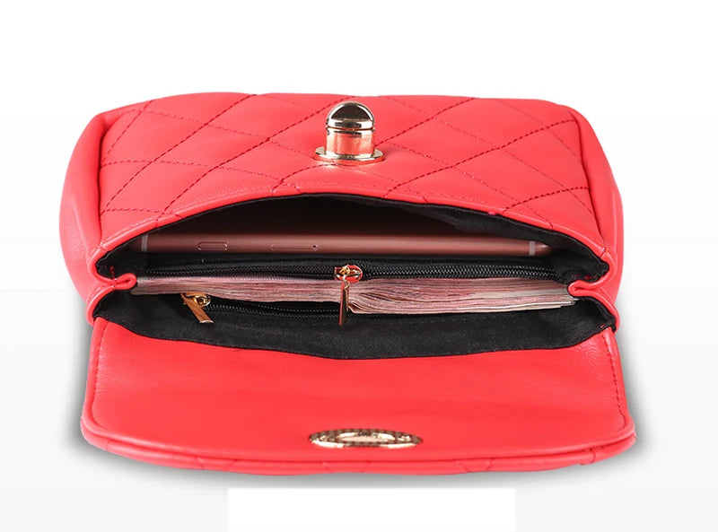 Mihaivina Fashion Leather Waist Bag Women Fanny Chest Bag Pack Femal Plaid Belt Bags Hip Money Travel Phone Pouch Bags