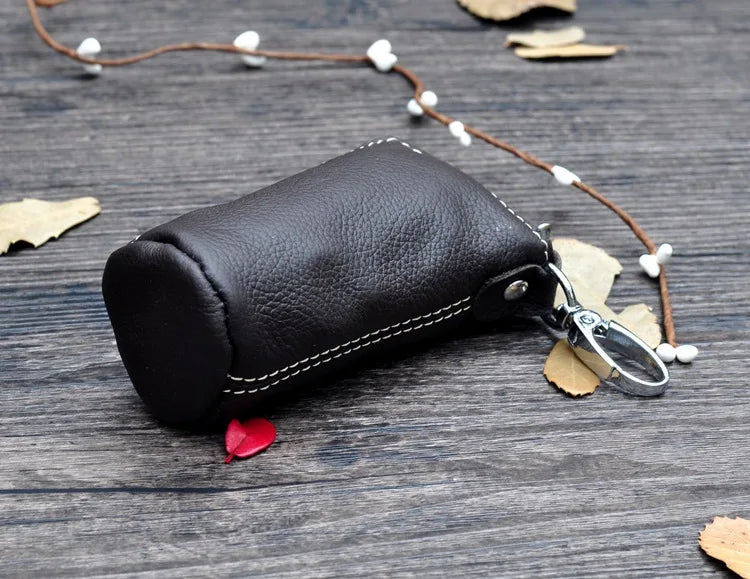 Zipper Leather Pouch Bag