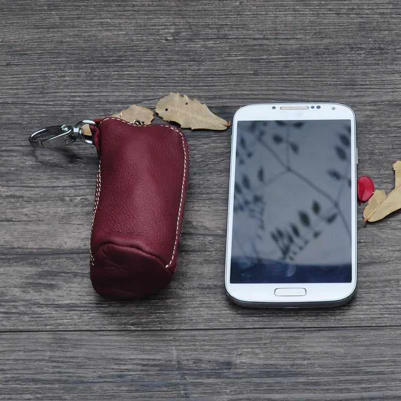 Zipper Leather Pouch Bag