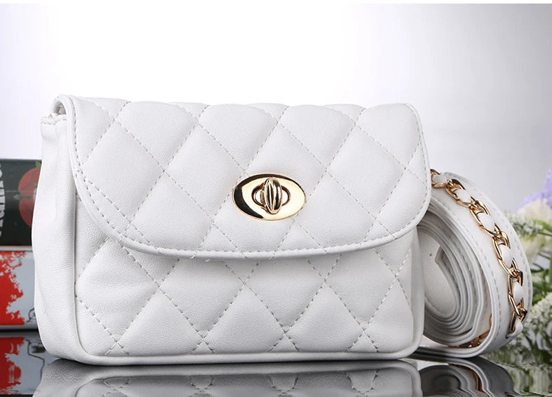 Mihaivina Fashion Leather Waist Bag Women Fanny Chest Bag Pack Femal Plaid Belt Bags Hip Money Travel Phone Pouch Bags