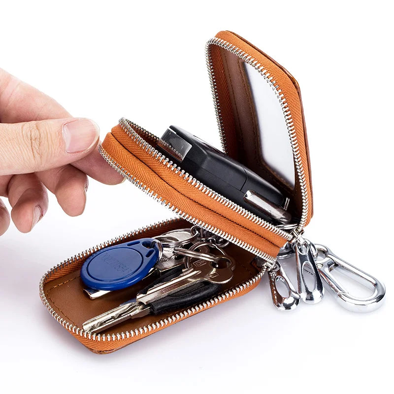 Dual-pocket Lethear Key Holder
