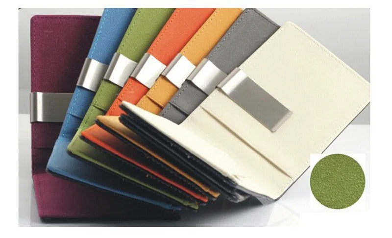 New Fashion Men's Leather Money Clips Wallet Multifunctional Thin Man Card Purses Women Metal Clamp For Money Cash Holder