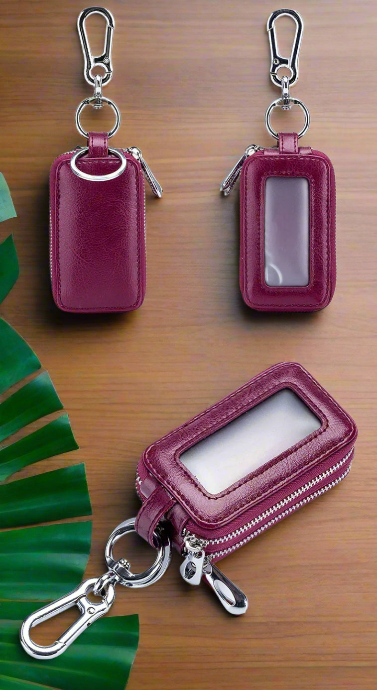 Dual-pocket Lethear Key Holder