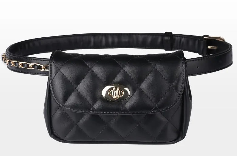 Mihaivina Fashion Leather Waist Bag Women Fanny Chest Bag Pack Femal Plaid Belt Bags Hip Money Travel Phone Pouch Bags