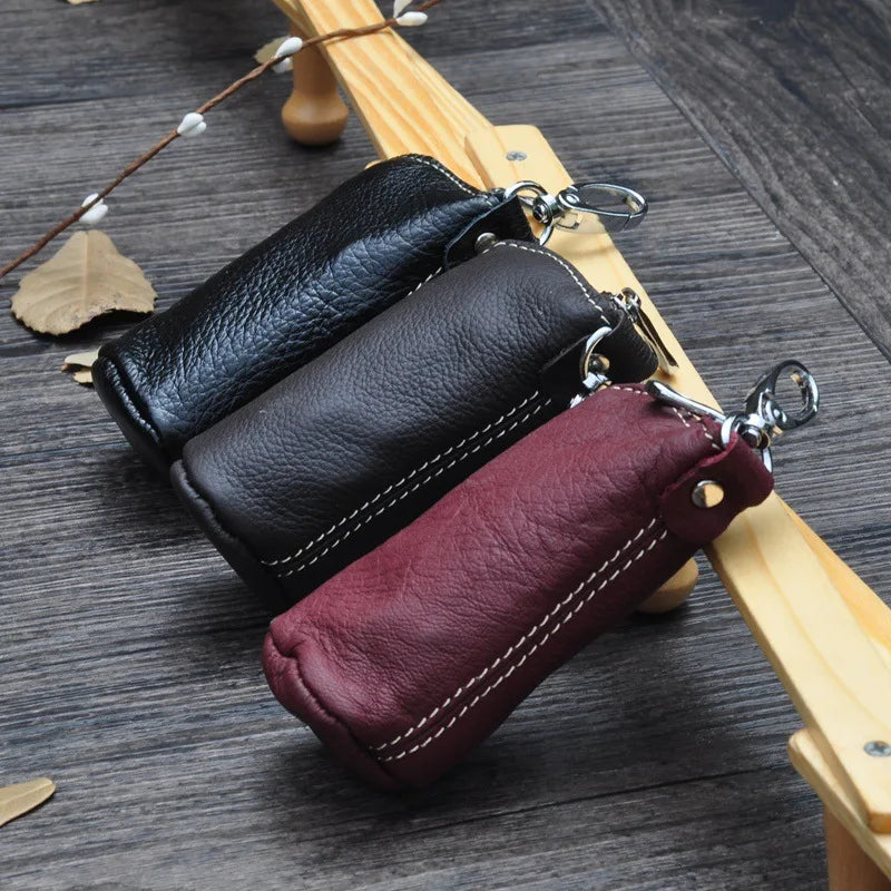 Zipper Leather Pouch Bag