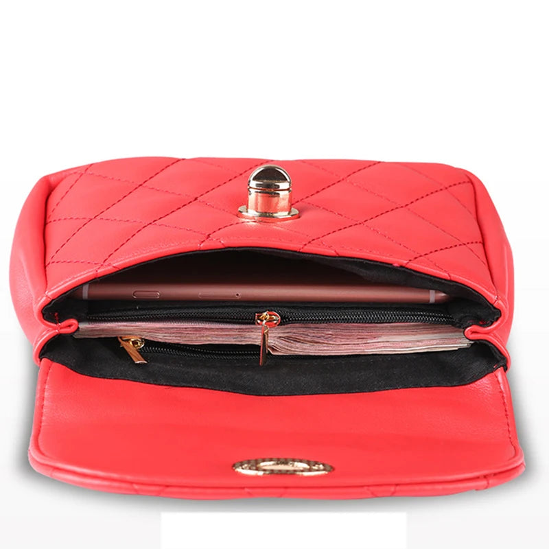Mihaivina Fashion Leather Waist Bag Women Fanny Chest Bag Pack Femal Plaid Belt Bags Hip Money Travel Phone Pouch Bags