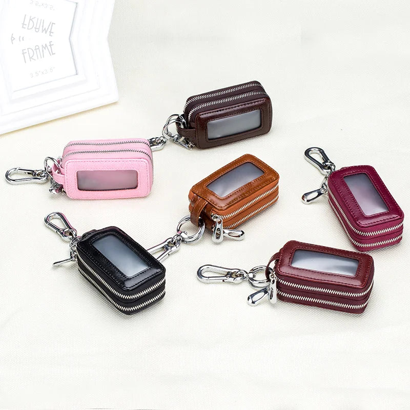 Dual-pocket Lethear Key Holder