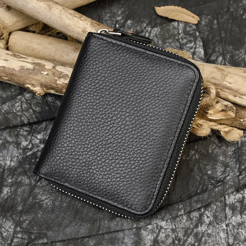Trifold Snap Leather Wallet