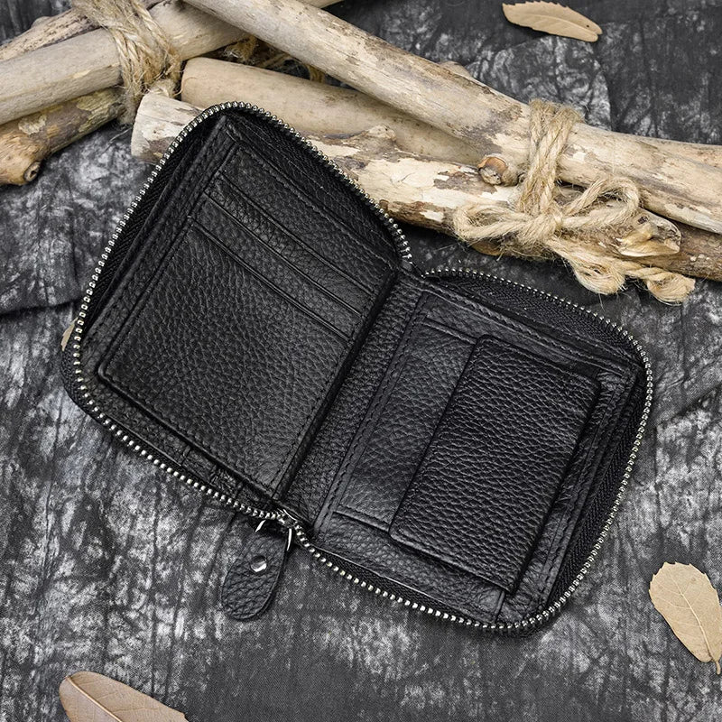 Trifold Snap Leather Wallet
