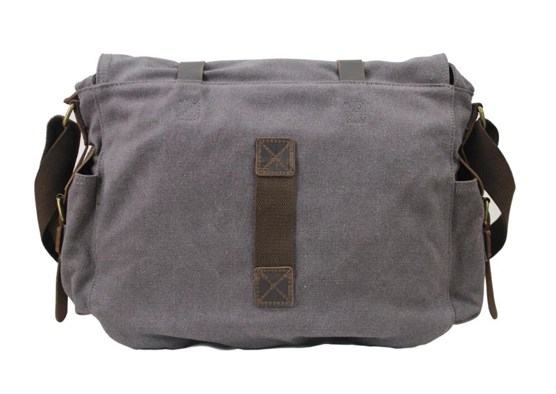 New Fashion Vintage Leather Canvas Men's Messenger Bag Cotton Canvas Crossbody Bag Men Shoulder Bag Sling Casual Bag Leisure