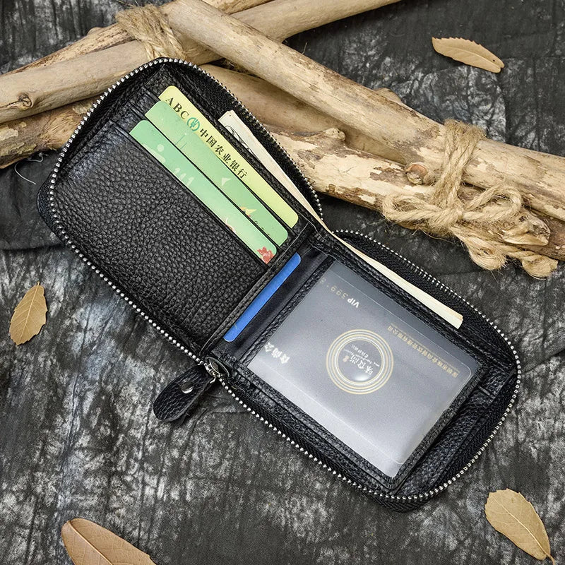 Trifold Snap Leather Wallet