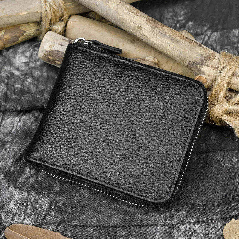 Trifold Snap Leather Wallet