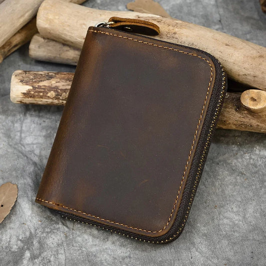 Trifold Snap Leather Wallet