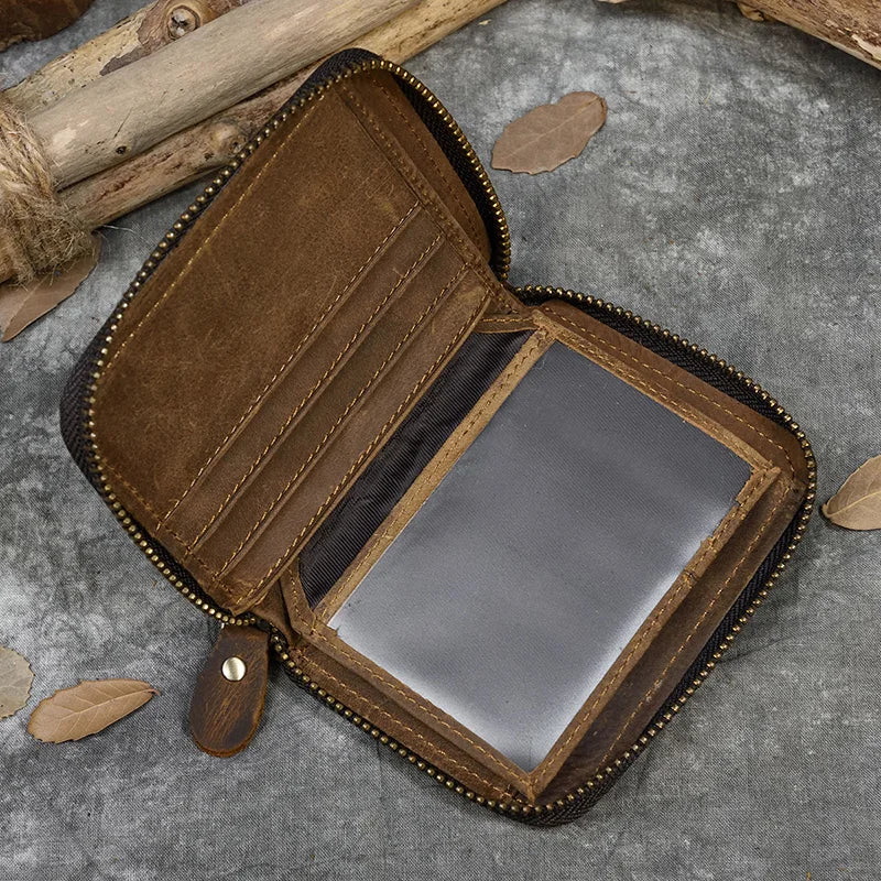 Trifold Snap Leather Wallet