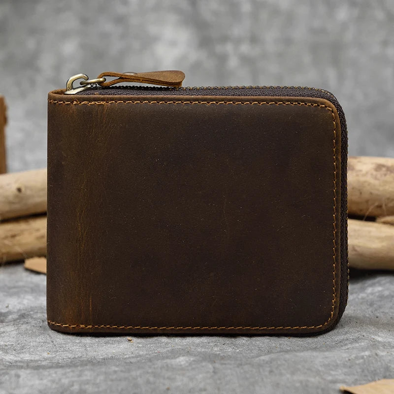 Trifold Snap Leather Wallet
